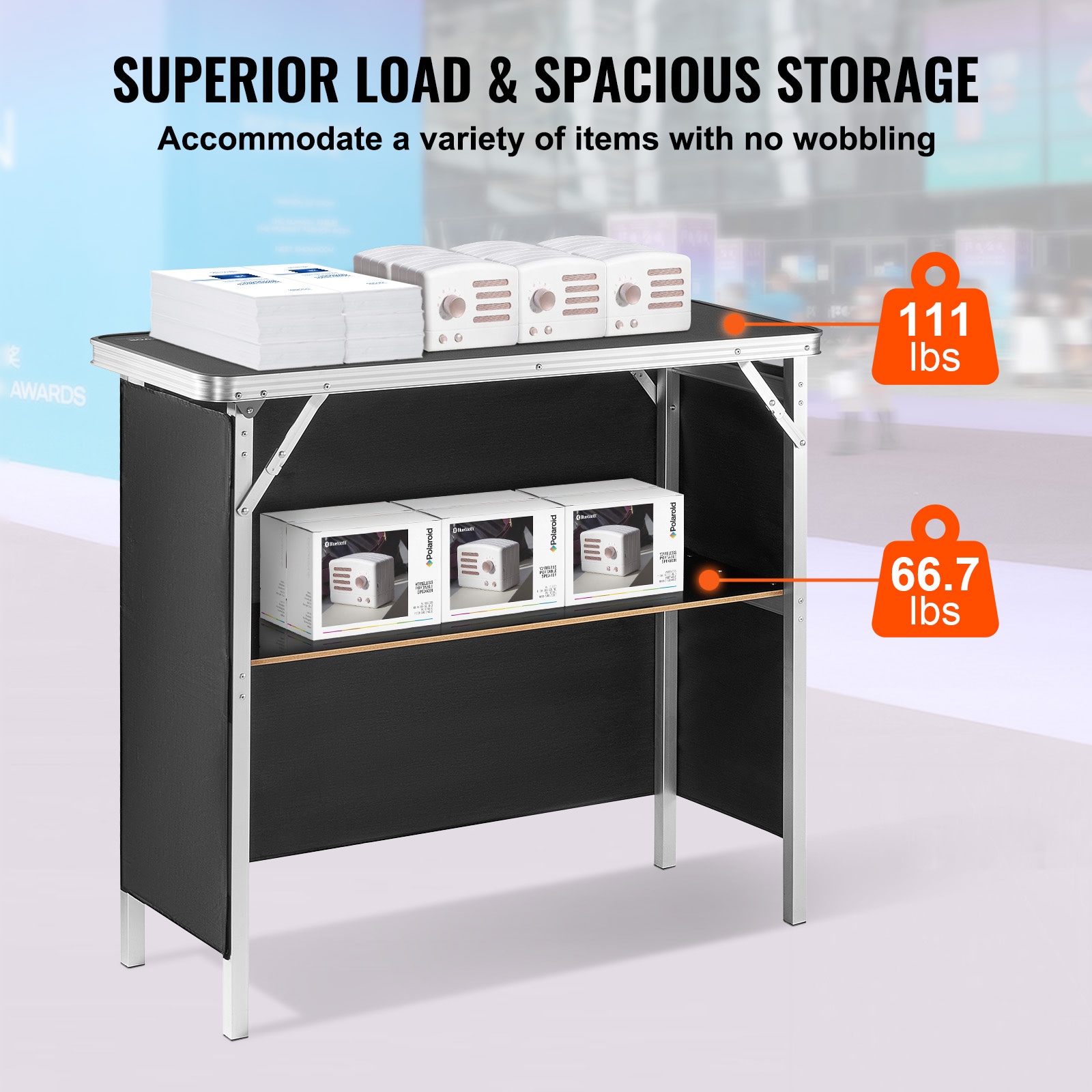 Folding Portable Bar Table For Exhibition And Events With Carry Case_voghion.com